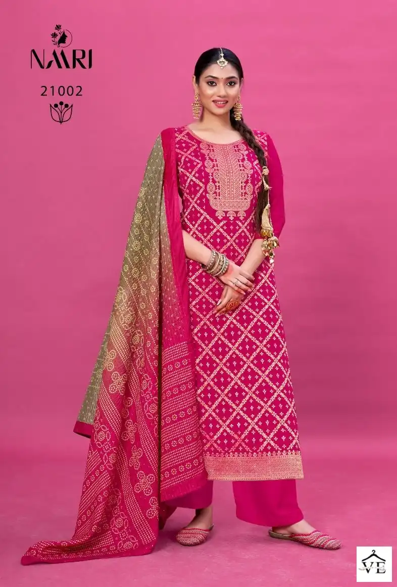 Naari Viha Muslin Jacard Wholesale Designer Salwar Suit Catalog — Wholesale Salwar Suits, MPA wholesale from Surat - Gallery Image 2