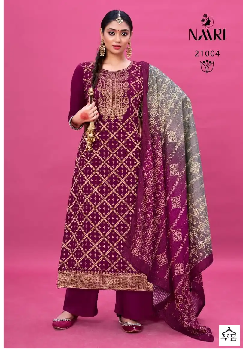 Naari Viha Muslin Jacard Wholesale Designer Salwar Suit Catalog — Wholesale Salwar Suits, MPA wholesale from Surat - Gallery Image 4