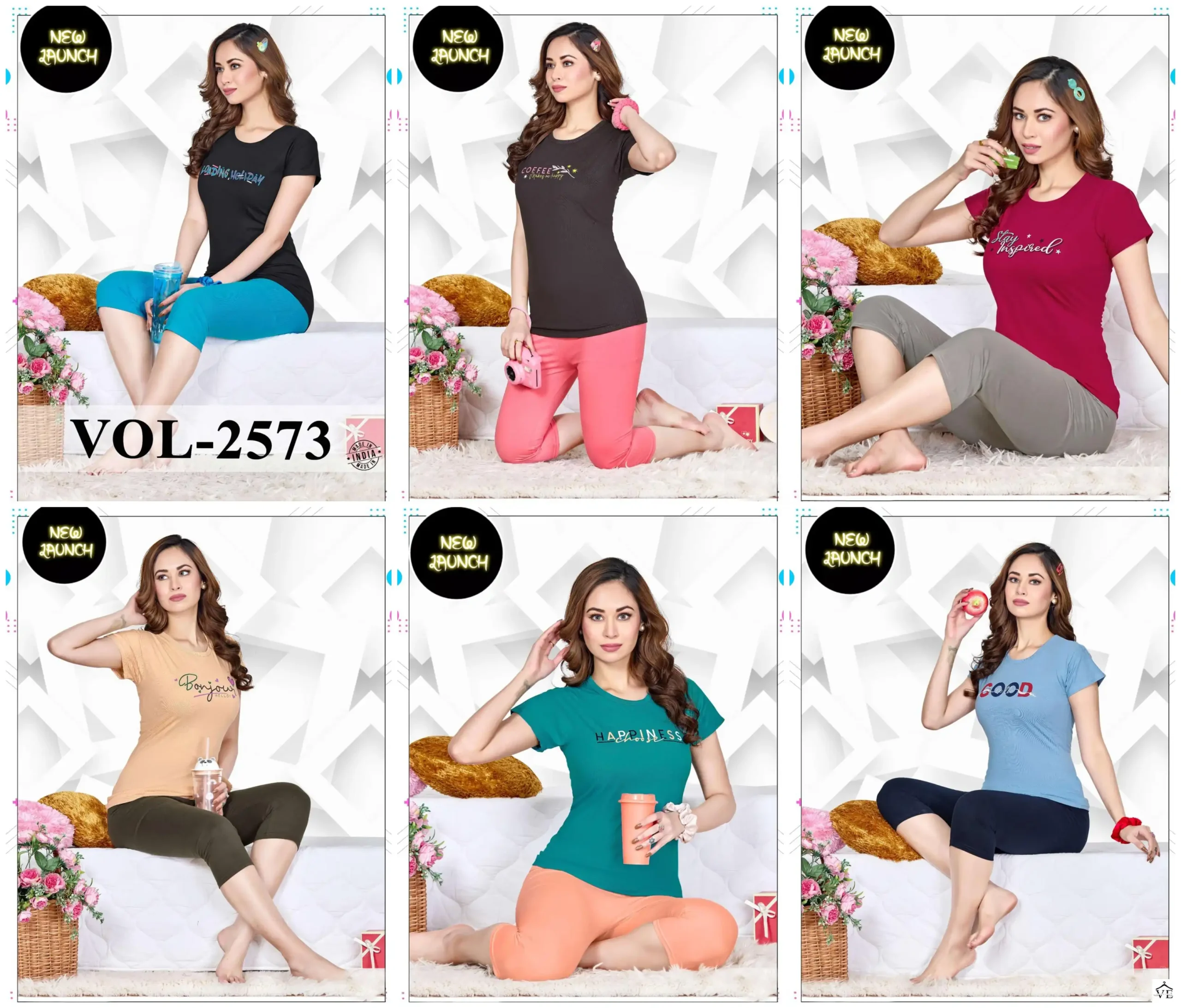 Summer Special Vol 2573 Hosiery Cotton Wholesale Capri Night Suits Catalog — Wholesale, MPA wholesale from Surat — view 7