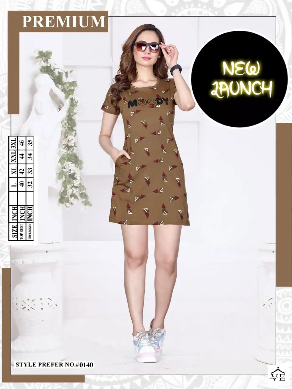 Vardan Ethnic Summer Special Vol A 140 Hosiery Wholesale Fancy Long Night Wear T-Shirt Catalog — Wholesale, MPA wholesale from Surat — view 5