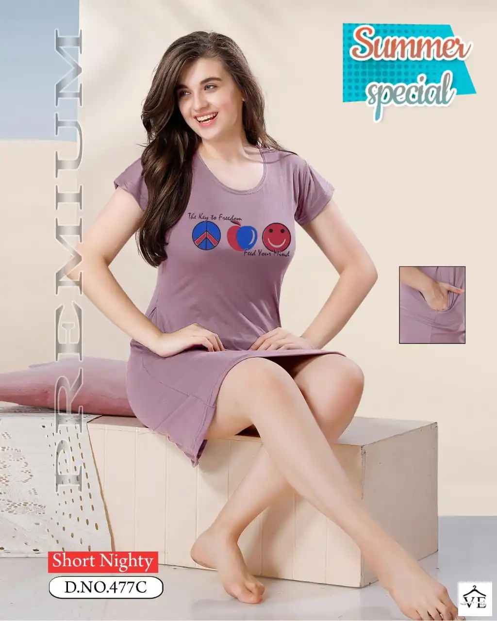 Summer Special Vol D 477 Hosiery Cotton Wholesale Fancy Night Wear T-Shirt Catalog — Wholesale Kurtis, MPA wholesale from Surat - Gallery Image 3