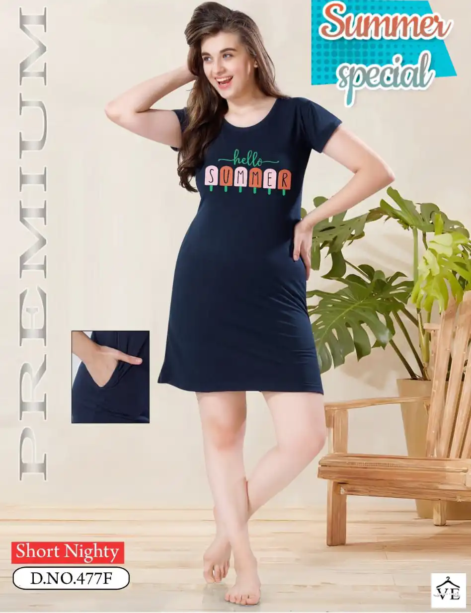 Summer Special Vol D 477 Hosiery Cotton Wholesale Fancy Night Wear T-Shirt Catalog — Wholesale Kurtis, MPA wholesale from Surat — view 1