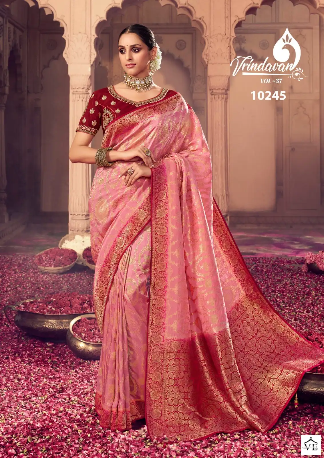Royal Vrindavan Vol 37 Dola Silk Wholesale Dsigner Saree Catalog — Wholesale Sarees, MPA wholesale from Surat — view 4