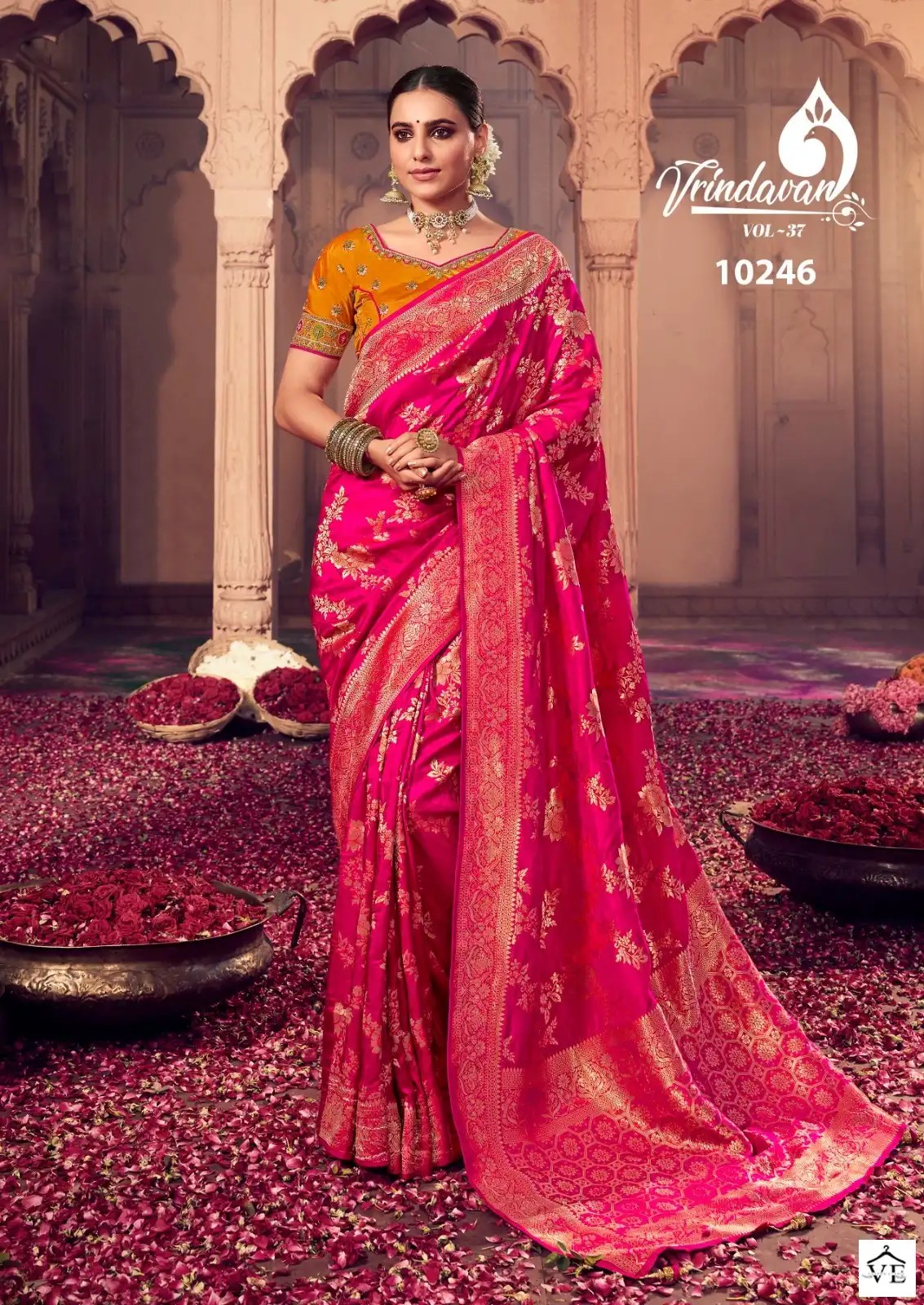 Royal Vrindavan Vol 37 Dola Silk Wholesale Dsigner Saree Catalog — Wholesale Sarees, MPA wholesale from Surat — view 5