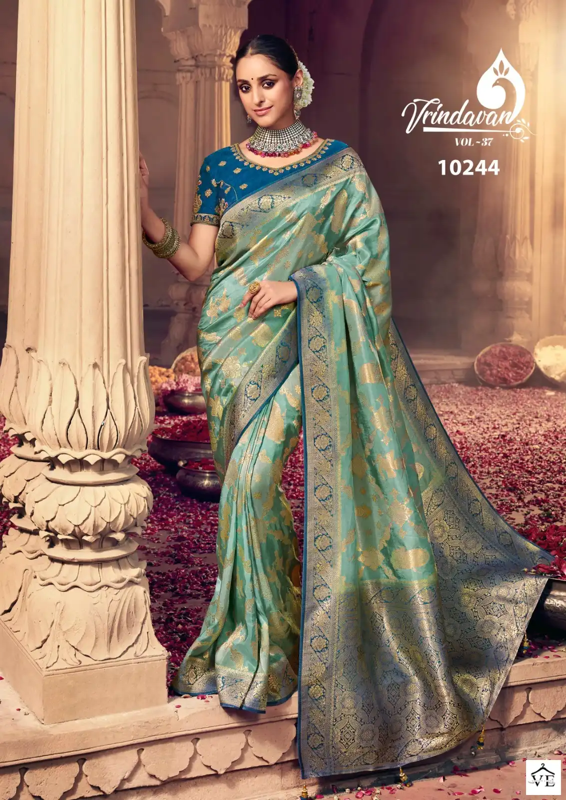 Royal Vrindavan Vol 37 Dola Silk Wholesale Dsigner Saree Catalog — Wholesale Sarees, MPA wholesale from Surat — view 3
