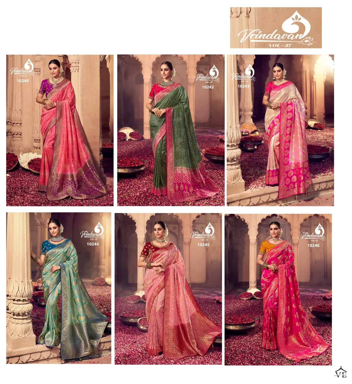 Royal Vrindavan Vol 37 Dola Silk Wholesale Dsigner Saree Catalog — Wholesale Sarees, MPA wholesale from Surat — view 7