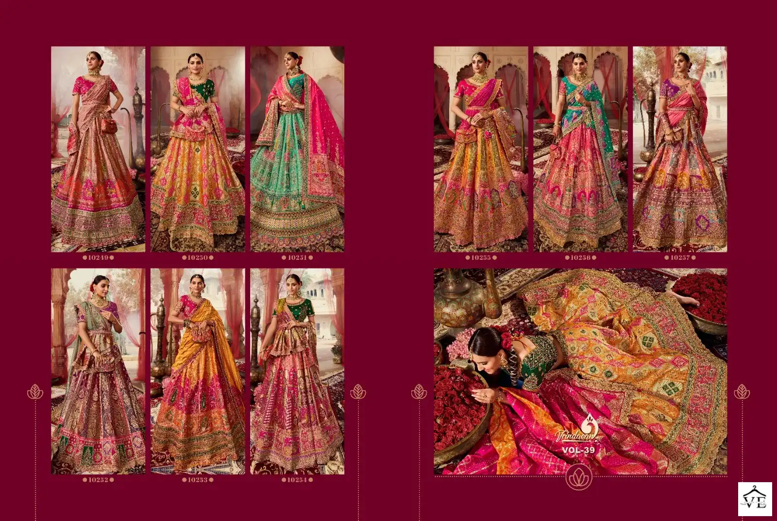 Royal Vrindavan Vol-39 Banarasi Silk Wholesale Heavy Lehenga Catalog — Wholesale Lehenga, MPA wholesale from Surat — view 10