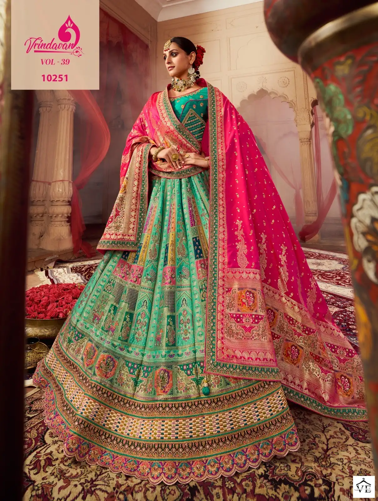 Royal Vrindavan Vol-39 Banarasi Silk Wholesale Heavy Lehenga Catalog — Wholesale Lehenga, MPA wholesale from Surat - Gallery Image 8