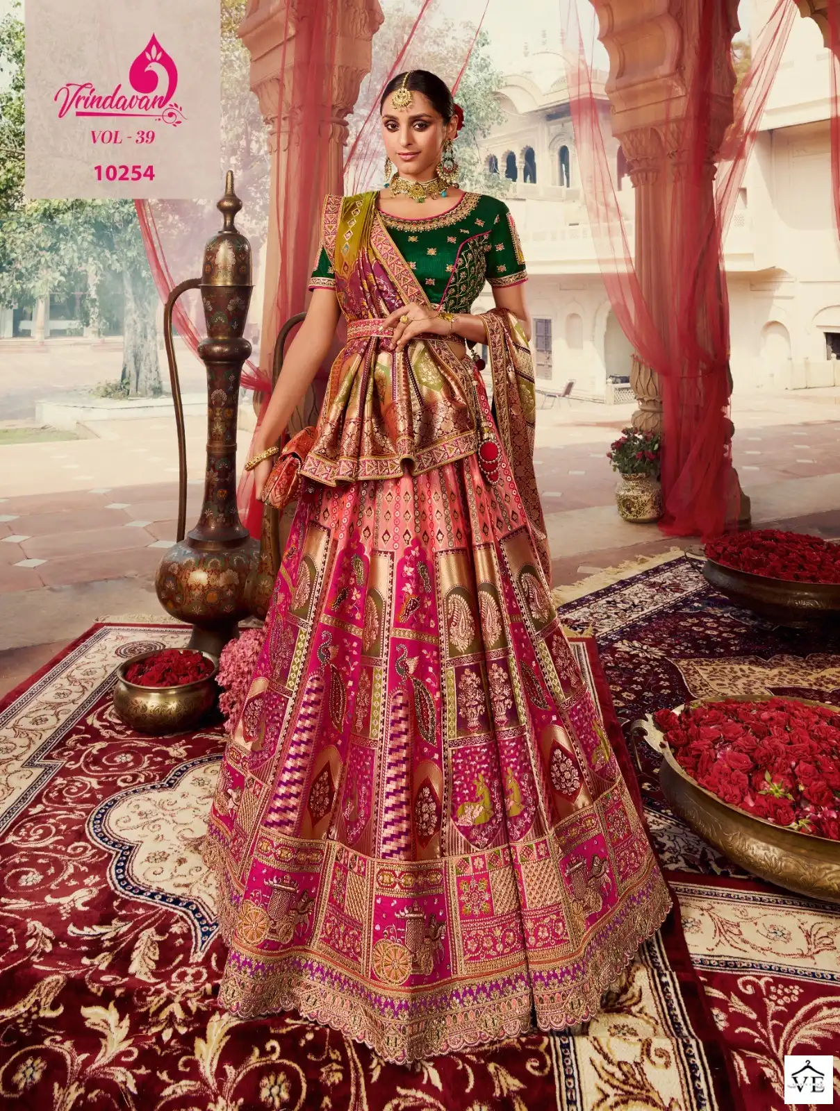 Royal Vrindavan Vol-39 Banarasi Silk Wholesale Heavy Lehenga Catalog — Wholesale Lehenga, MPA wholesale from Surat - Gallery Image 4