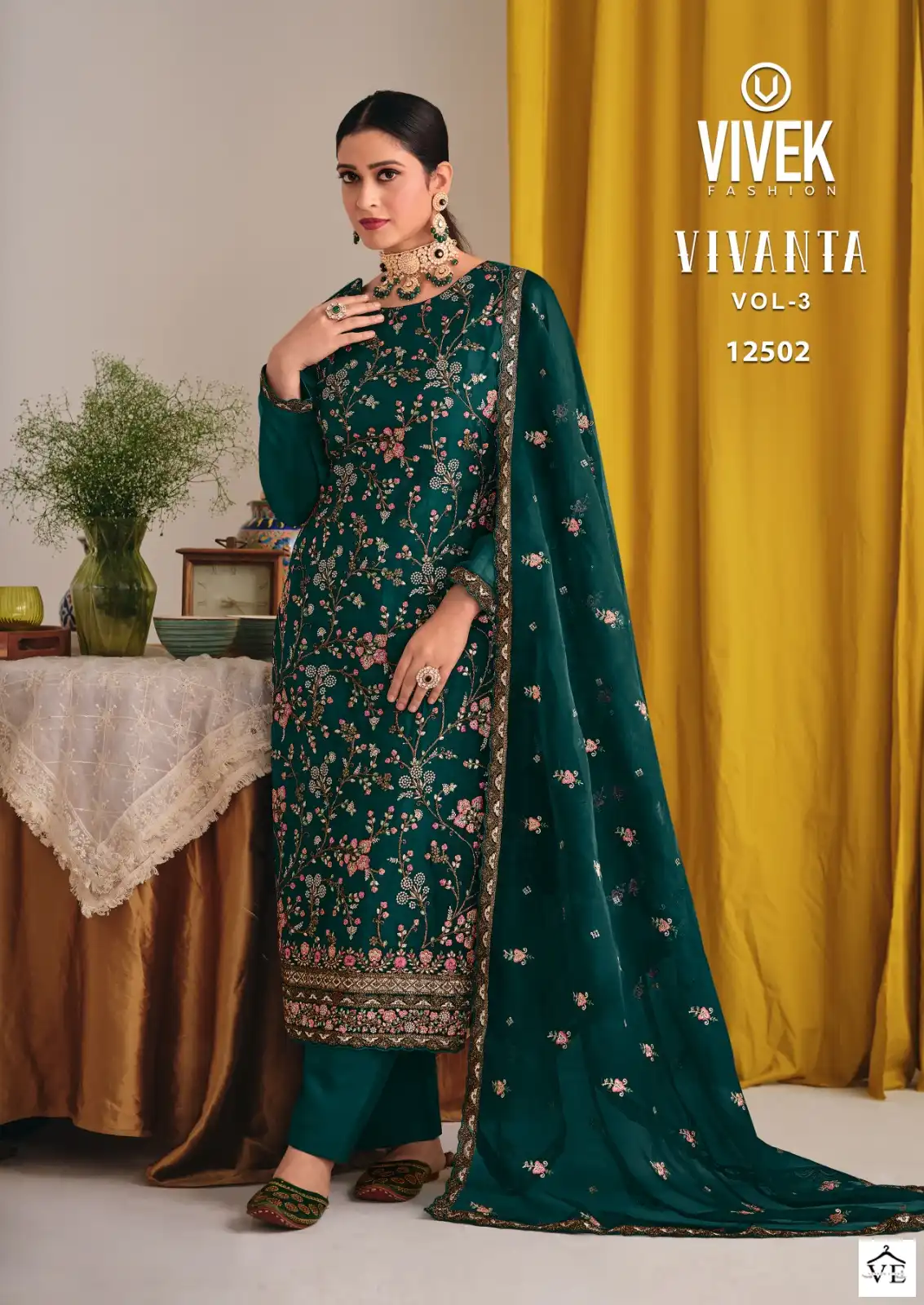 Vivek Vivanta 3 Crizal Organza Wholesale Designer Salwar Suit Catalog — Wholesale Salwar Suits, MPA wholesale from Surat — view 2