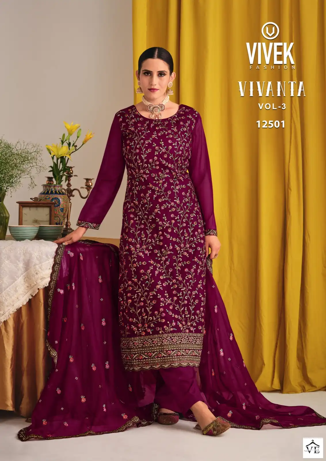Vivek Vivanta 3 Crizal Organza Wholesale Designer Salwar Suit Catalog — Wholesale Salwar Suits, MPA wholesale from Surat — view 3