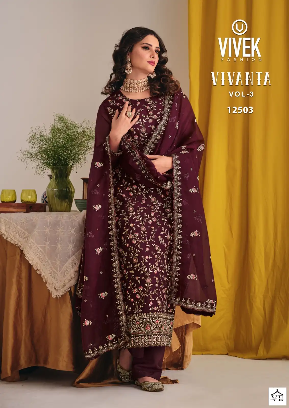 Vivek Vivanta 3 Crizal Organza Wholesale Designer Salwar Suit Catalog — Wholesale Salwar Suits, MPA wholesale from Surat — view 4