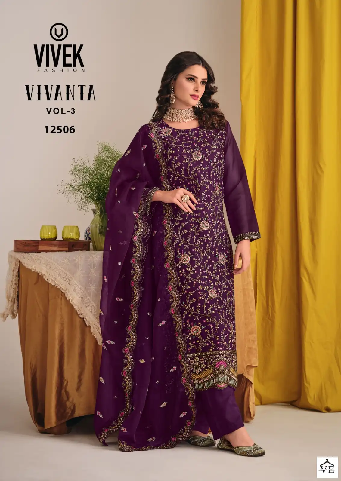 Vivek Vivanta 3 Crizal Organza Wholesale Designer Salwar Suit Catalog — Wholesale Salwar Suits, MPA wholesale from Surat — view 5