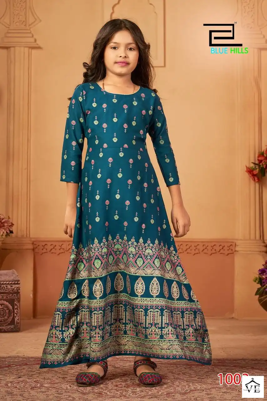 Blue Hills Walkway For Kids Rayon 14 Kg Wholesale Long Gown Catalog — Wholesale Kurtis, Blue Hills wholesale from Surat - Gallery Image 2