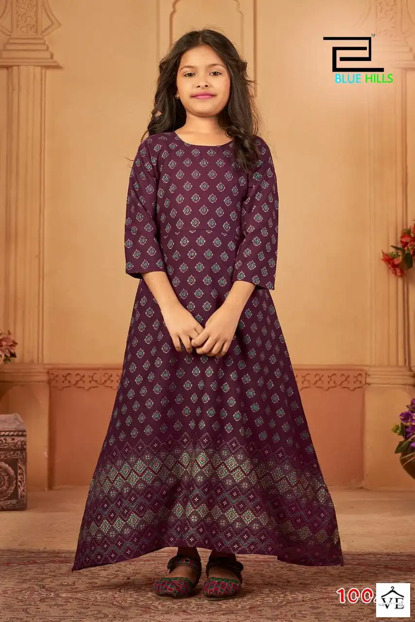 Blue Hills Walkway For Kids Rayon 14 Kg Wholesale Long Gown Catalog — Wholesale Kurtis, Blue Hills wholesale from Surat - Gallery Image 3