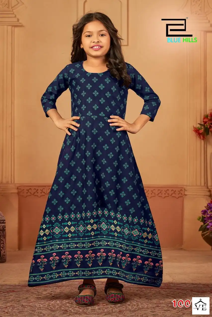 Blue Hills Walkway For Kids Rayon 14 Kg Wholesale Long Gown Catalog — Wholesale Kurtis, Blue Hills wholesale from Surat - Gallery Image 4