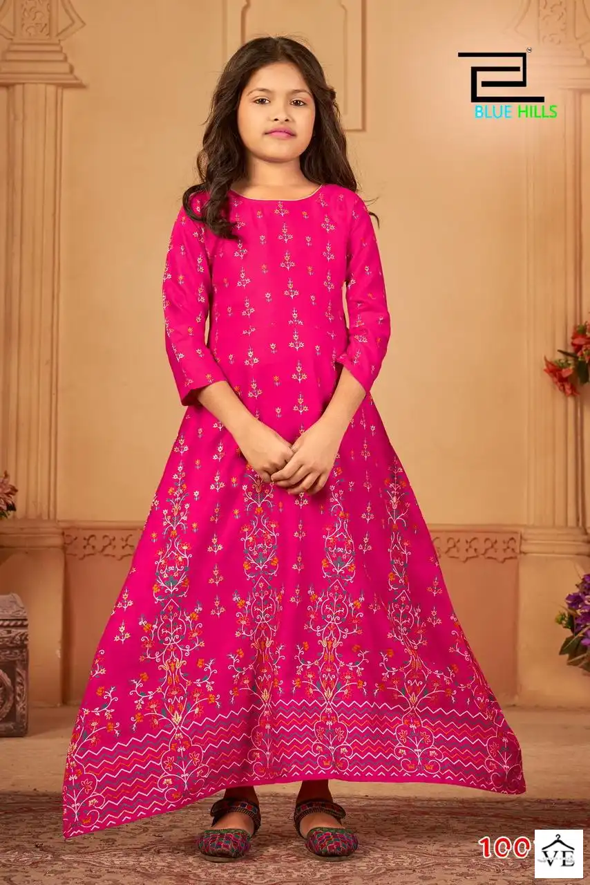 Blue Hills Walkway For Kids Rayon 14 Kg Wholesale Long Gown Catalog — Wholesale Kurtis, Blue Hills wholesale from Surat - Gallery Image 5