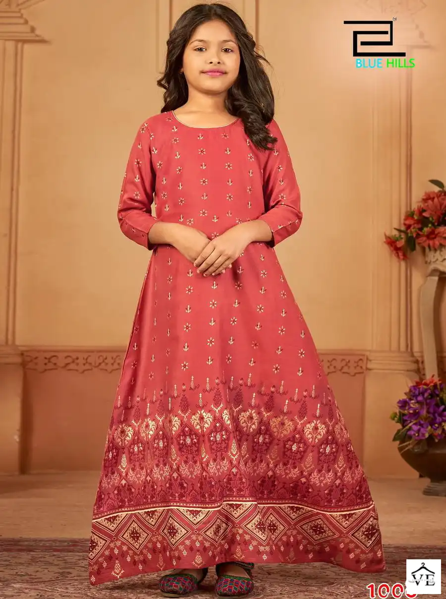 Blue Hills Walkway For Kids Rayon 14 Kg Wholesale Long Gown Catalog — Wholesale Kurtis, Blue Hills wholesale from Surat — view 1