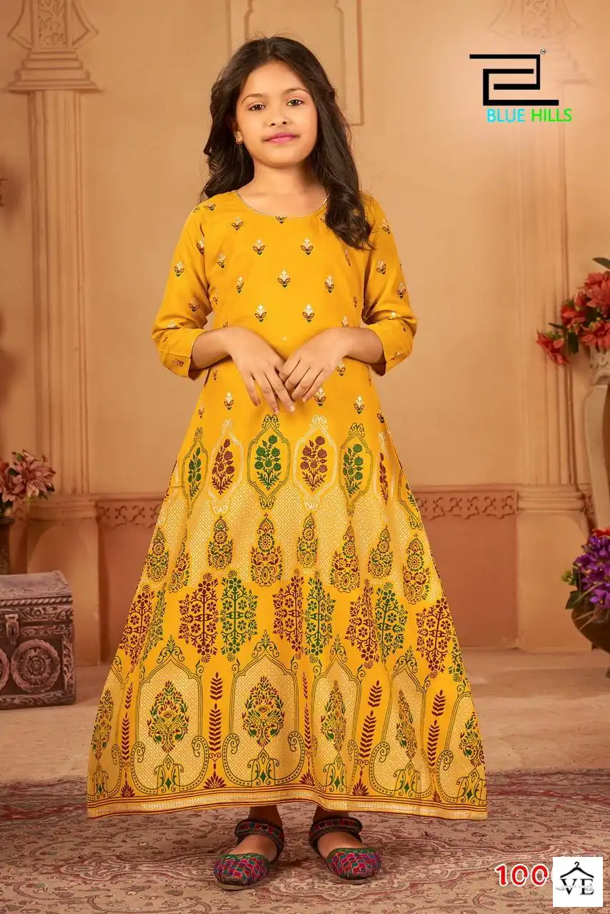 Blue Hills Walkway For Kids Rayon 14 Kg Wholesale Long Gown Catalog — Wholesale Kurtis, Blue Hills wholesale from Surat - Gallery Image 8
