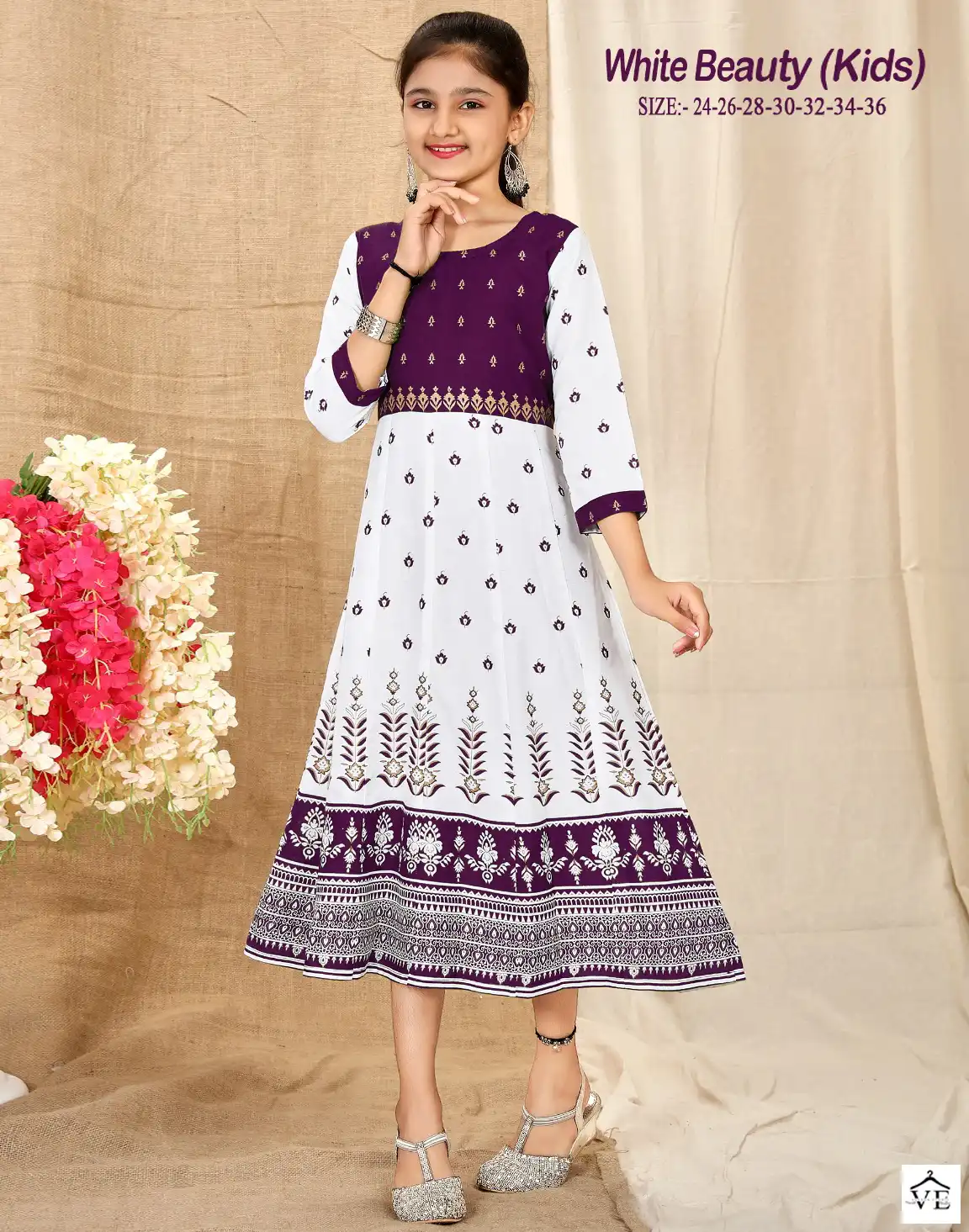Mf White Beauty Kids Rayon Wholesale Fancy Children Wear Gown Kurtis Catalog — Wholesale Kurtis, MPA wholesale from Surat — view 1