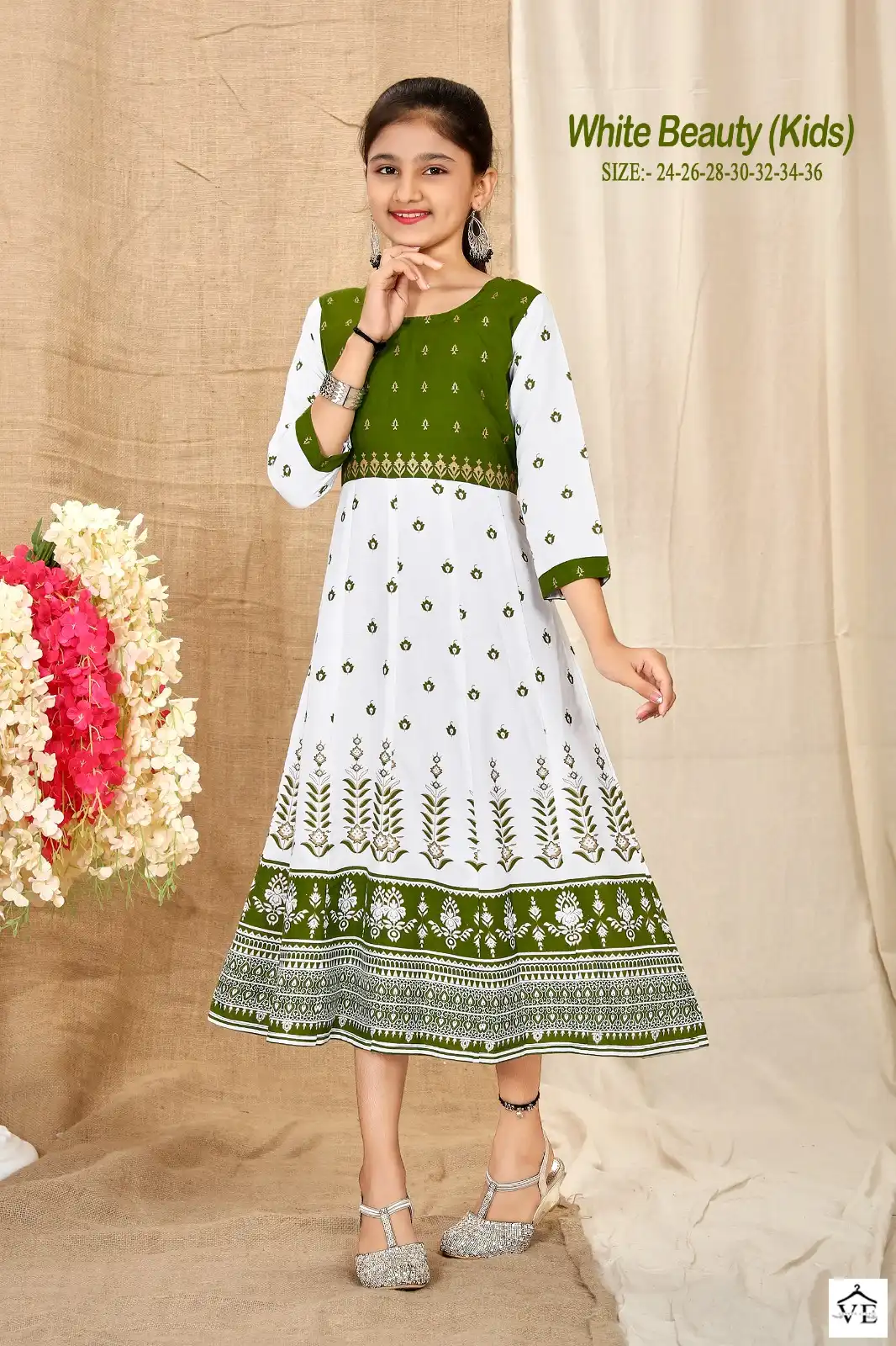 Mf White Beauty Kids Rayon Wholesale Fancy Children Wear Gown Kurtis Catalog — Wholesale Kurtis, MPA wholesale from Surat - Gallery Image 6