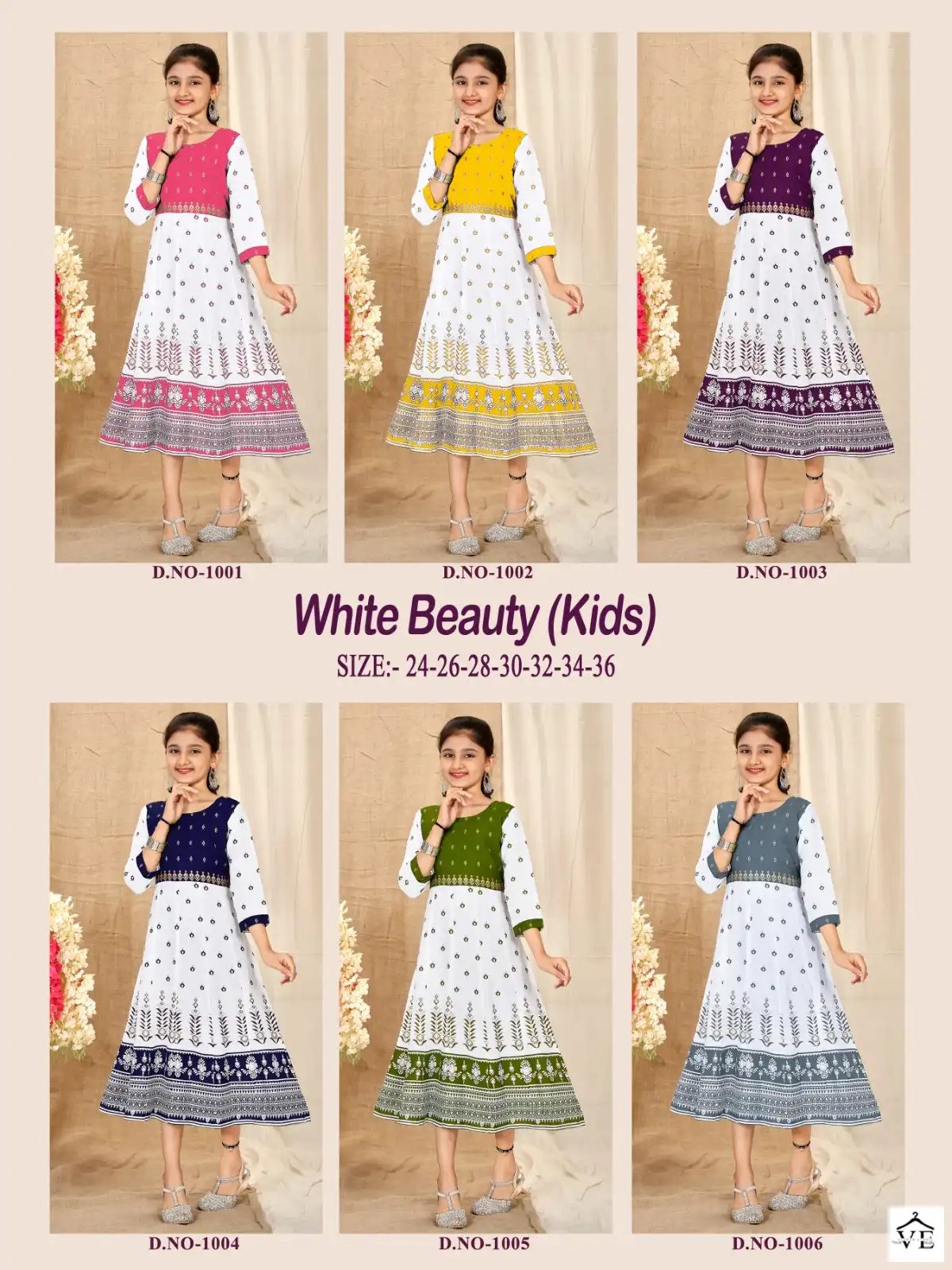 Mf White Beauty Kids Rayon Wholesale Fancy Children Wear Gown Kurtis Catalog — Wholesale Kurtis, MPA wholesale from Surat - Gallery Image 7