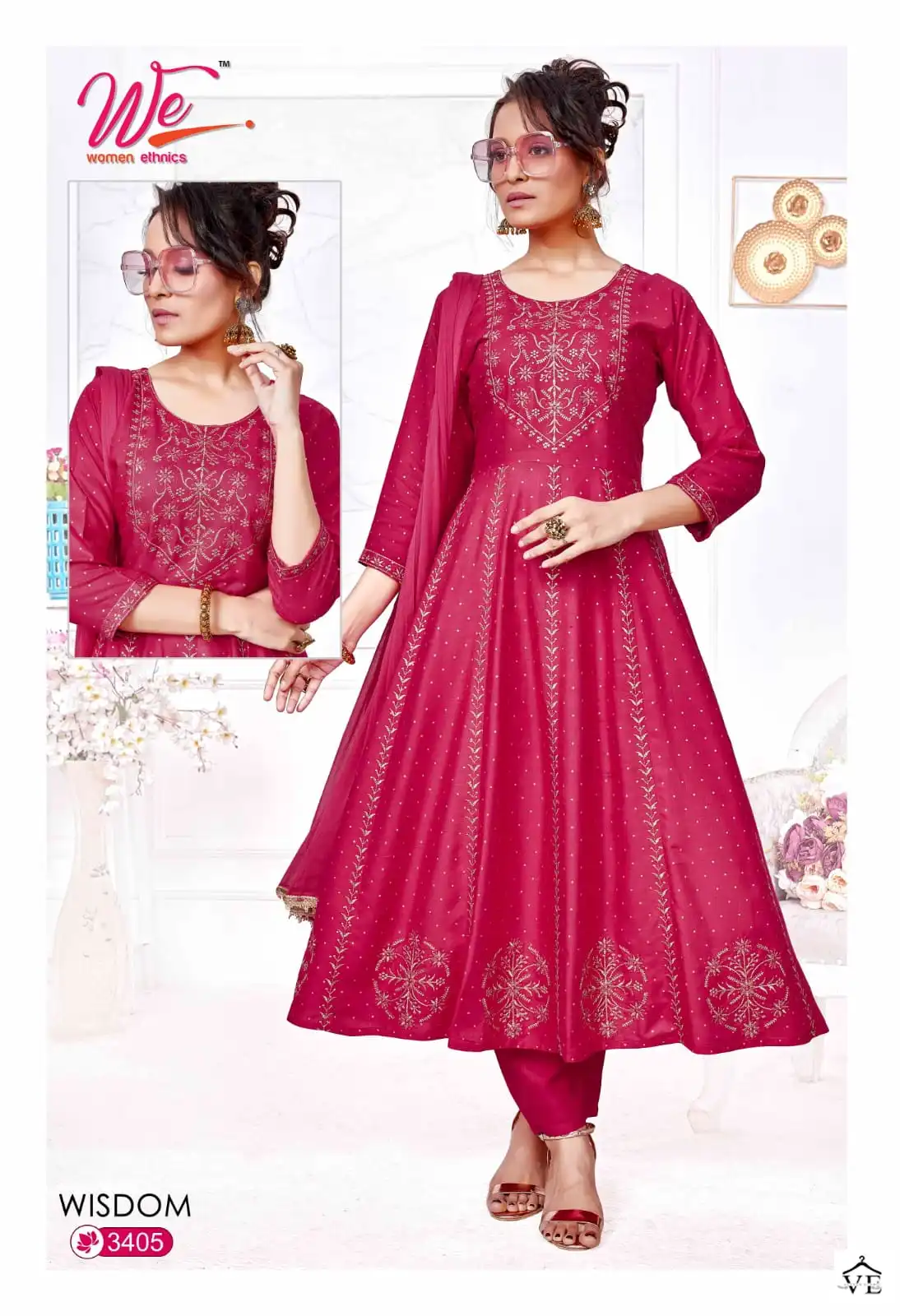 We Wisdom Rayon Wholesale Designer Anarkali Style Readymade Salwar Suit Catalog — Wholesale Salwar Suits, MPA wholesale from Surat - Gallery Image 2