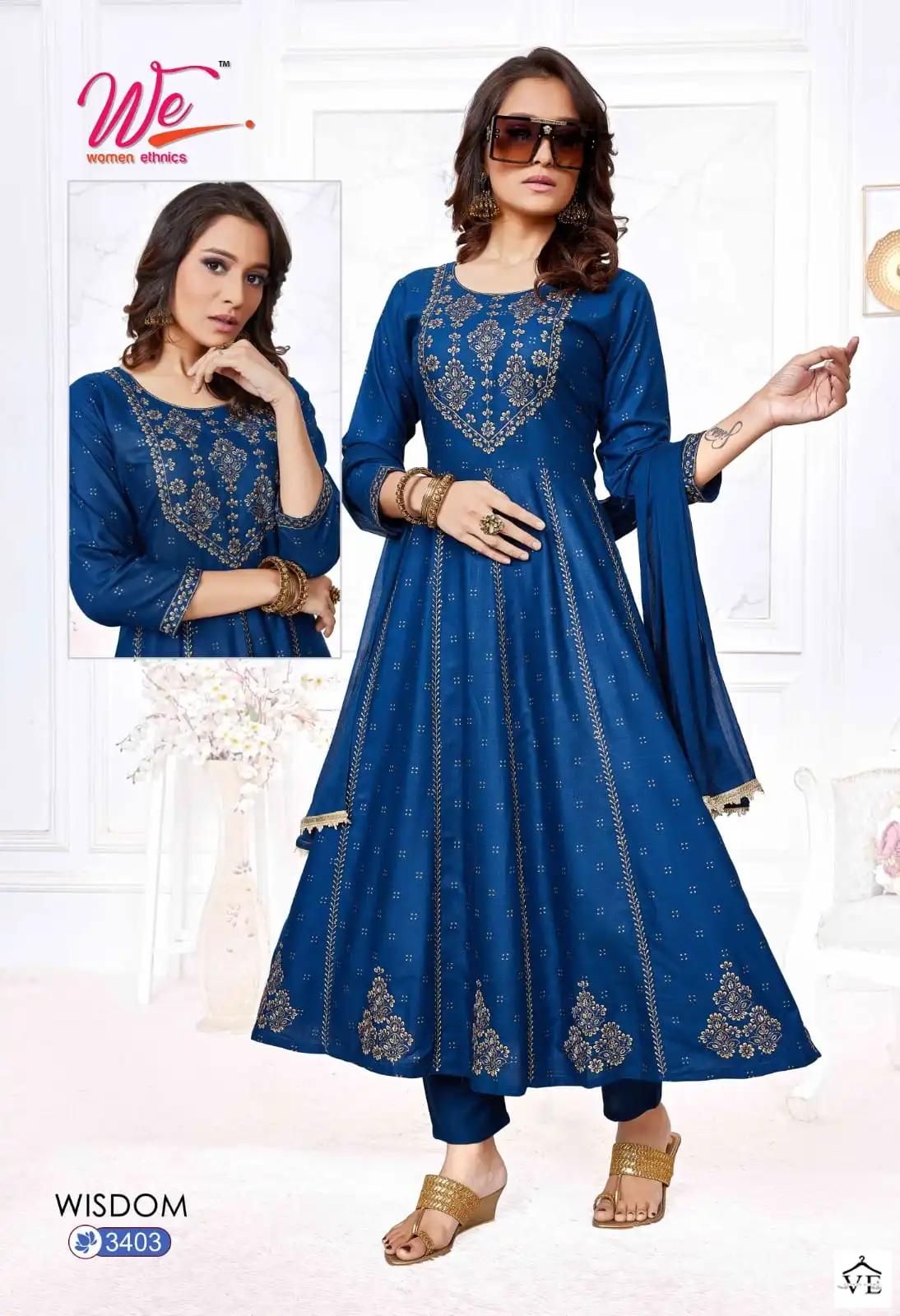 We Wisdom Rayon Wholesale Designer Anarkali Style Readymade Salwar Suit Catalog — Wholesale Salwar Suits, MPA wholesale from Surat - Gallery Image 3