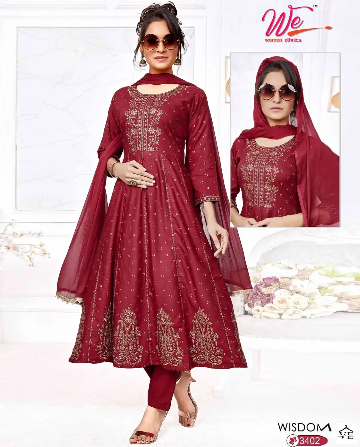We Wisdom Rayon Wholesale Designer Anarkali Style Readymade Salwar Suit Catalog — Wholesale Salwar Suits, MPA wholesale from Surat — view 1