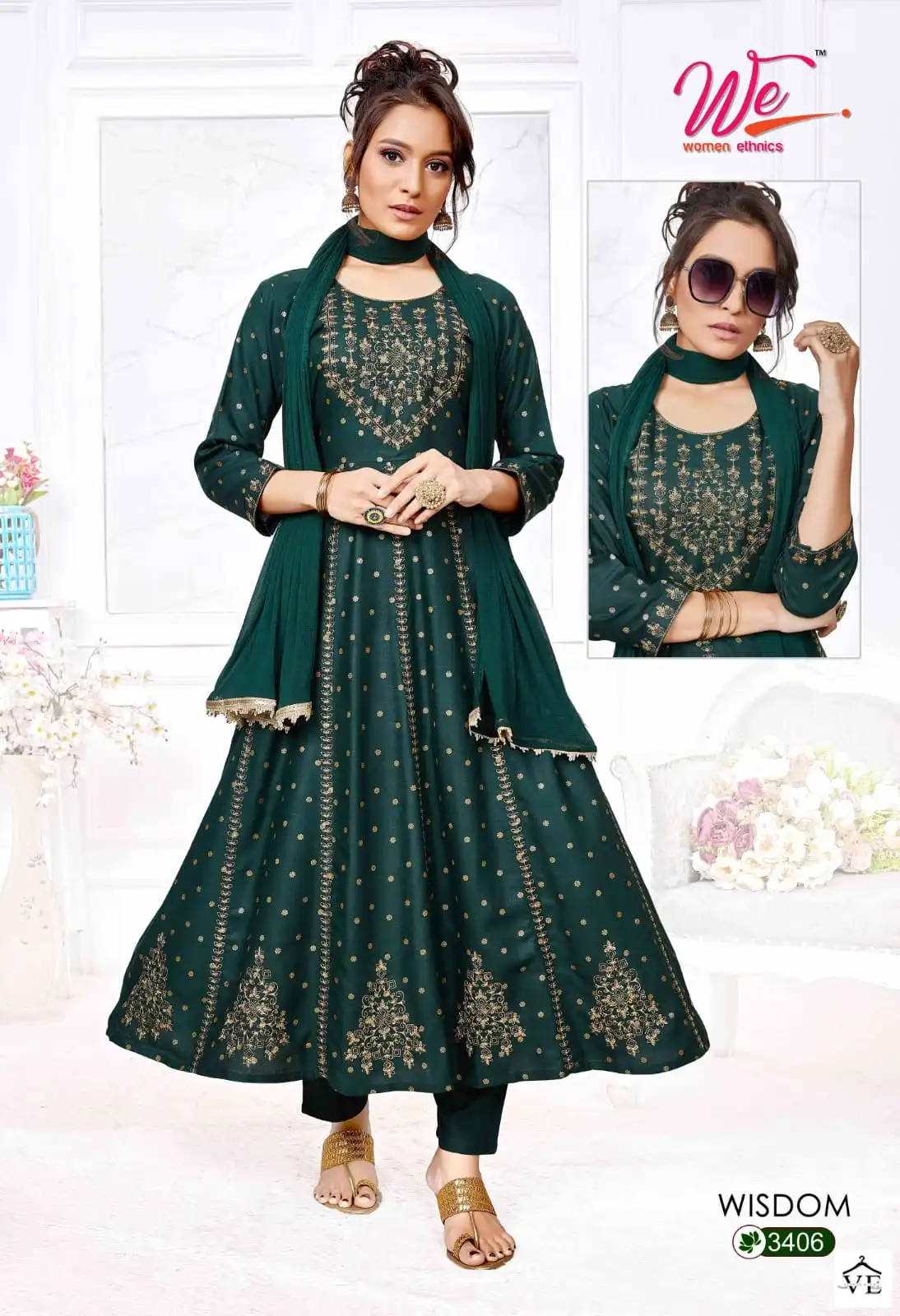 We Wisdom Rayon Wholesale Designer Anarkali Style Readymade Salwar Suit Catalog — Wholesale Salwar Suits, MPA wholesale from Surat - Gallery Image 4