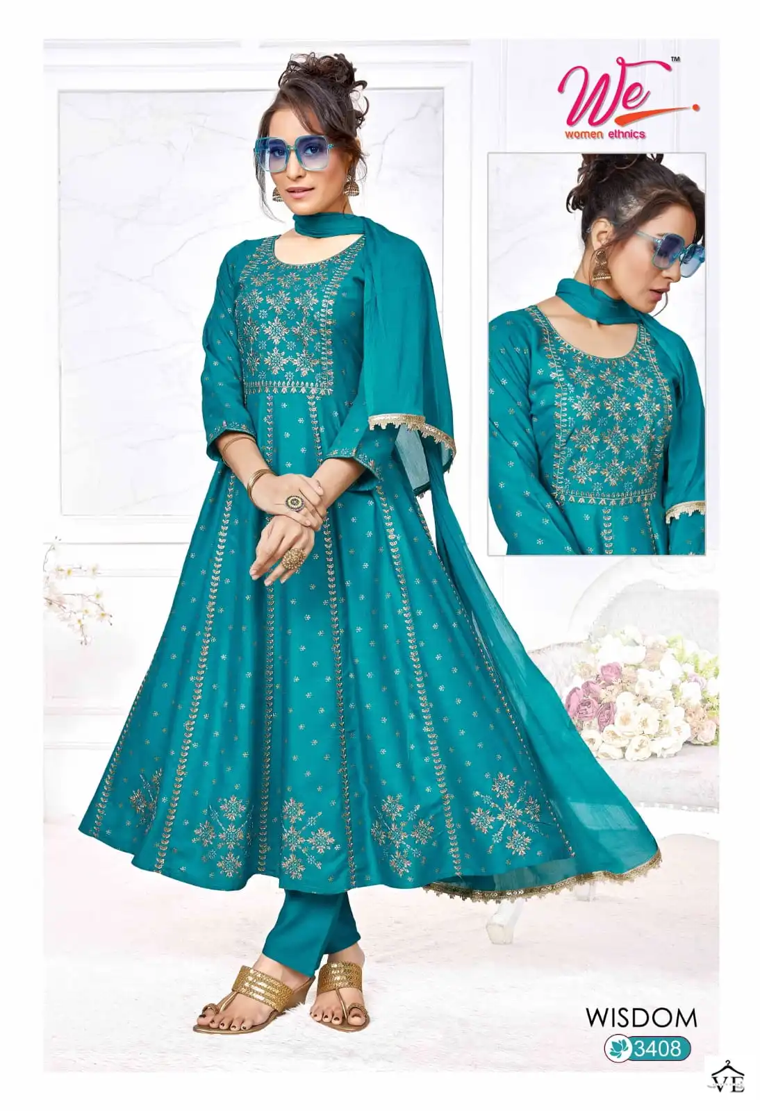We Wisdom Rayon Wholesale Designer Anarkali Style Readymade Salwar Suit Catalog — Wholesale Salwar Suits, MPA wholesale from Surat - Gallery Image 6