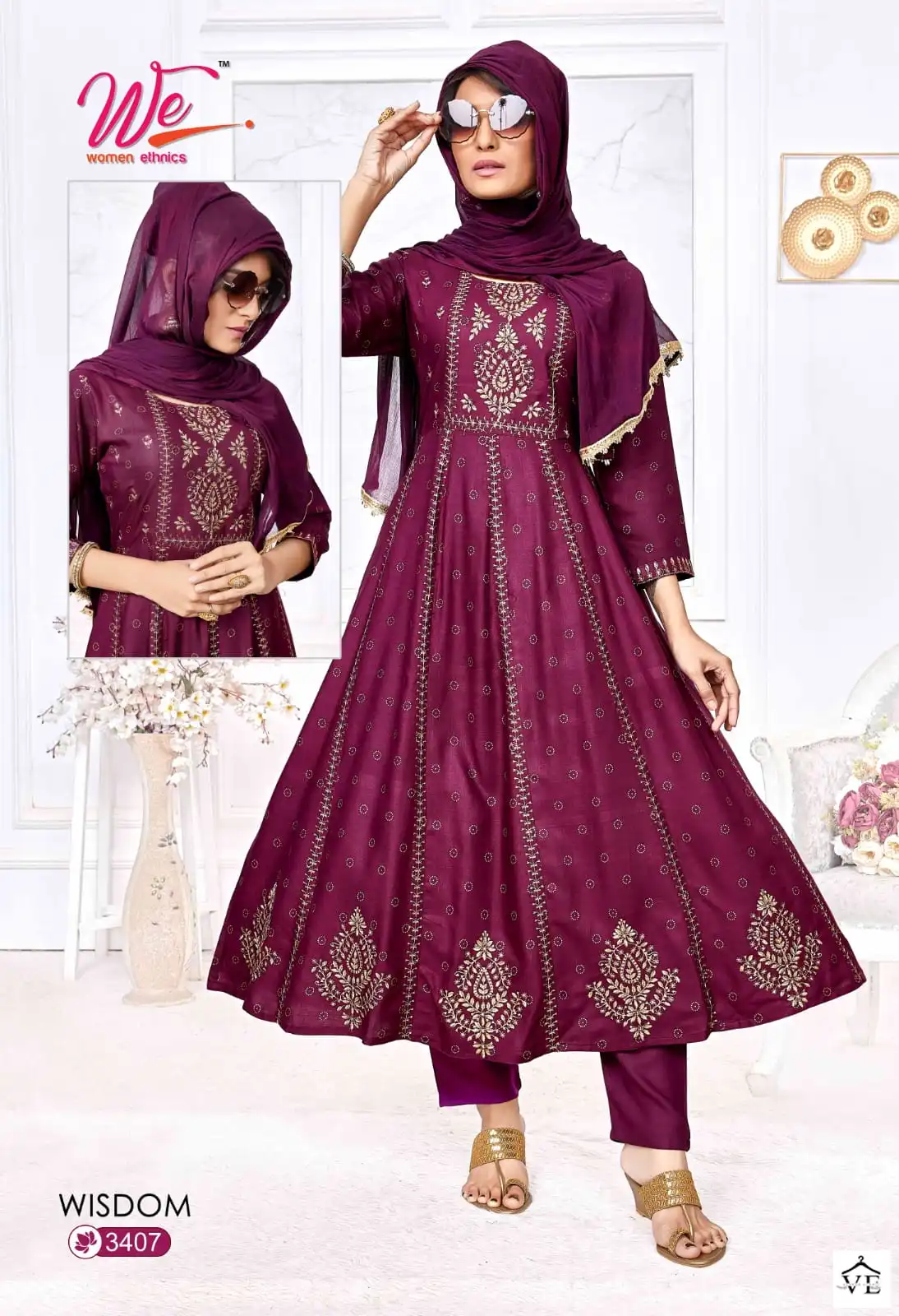 We Wisdom Rayon Wholesale Designer Anarkali Style Readymade Salwar Suit Catalog — Wholesale Salwar Suits, MPA wholesale from Surat - Gallery Image 7