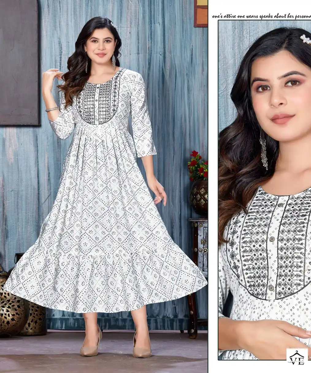 Vardan Ethnic You Are Especial Rayon 14 Kg Wholesale Long Kurtis Catalog — Wholesale Kurtis, MPA wholesale from Surat - Gallery Image 8