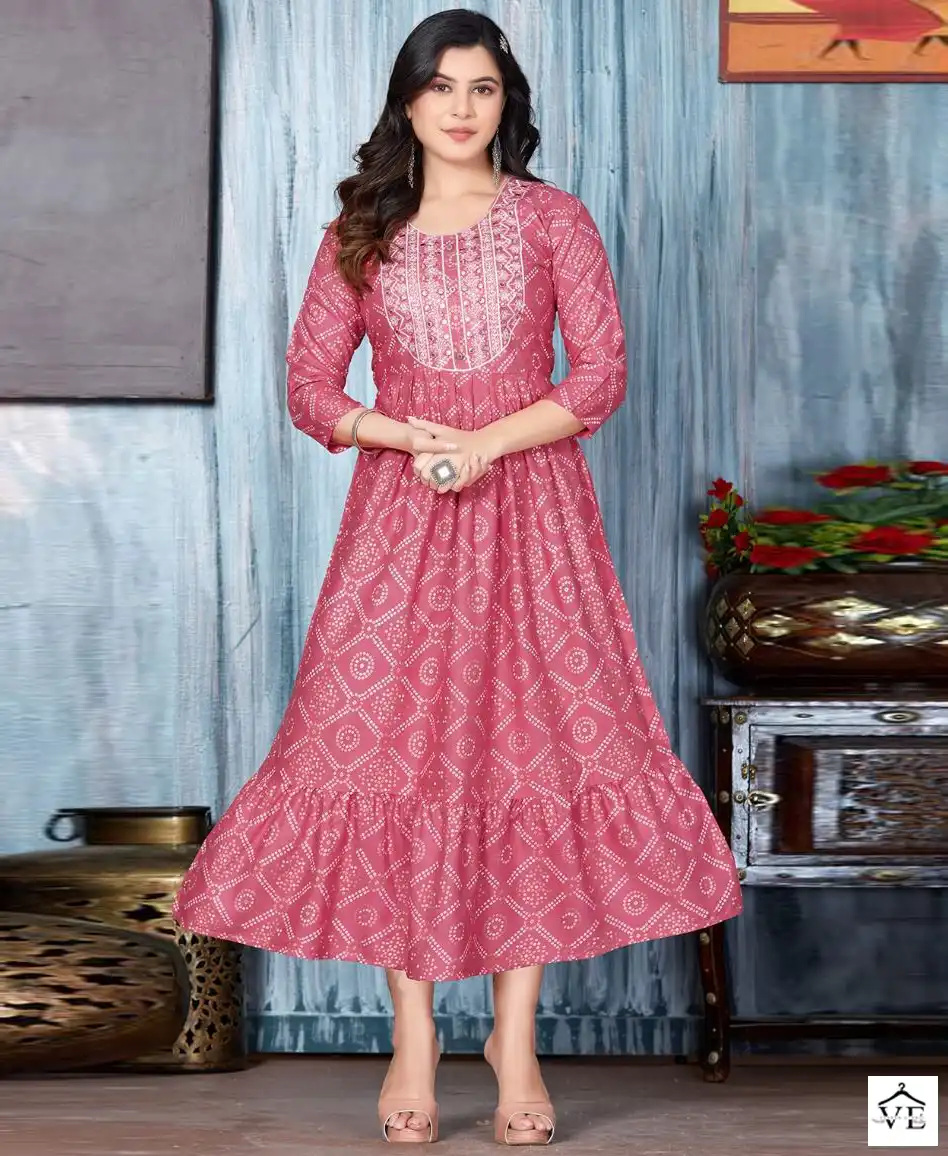Vardan Ethnic You Are Especial Rayon 14 Kg Wholesale Long Kurtis Catalog — Wholesale Kurtis, MPA wholesale from Surat — view 1