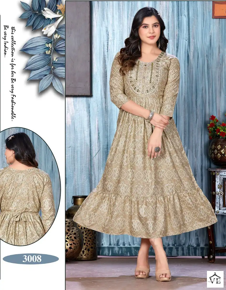 Vardan Ethnic You Are Especial Rayon 14 Kg Wholesale Long Kurtis Catalog — Wholesale Kurtis, MPA wholesale from Surat - Gallery Image 3