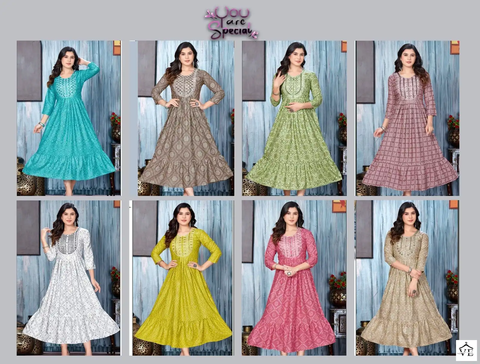 Vardan Ethnic You Are Especial Rayon 14 Kg Wholesale Long Kurtis Catalog — Wholesale Kurtis, MPA wholesale from Surat — view 9
