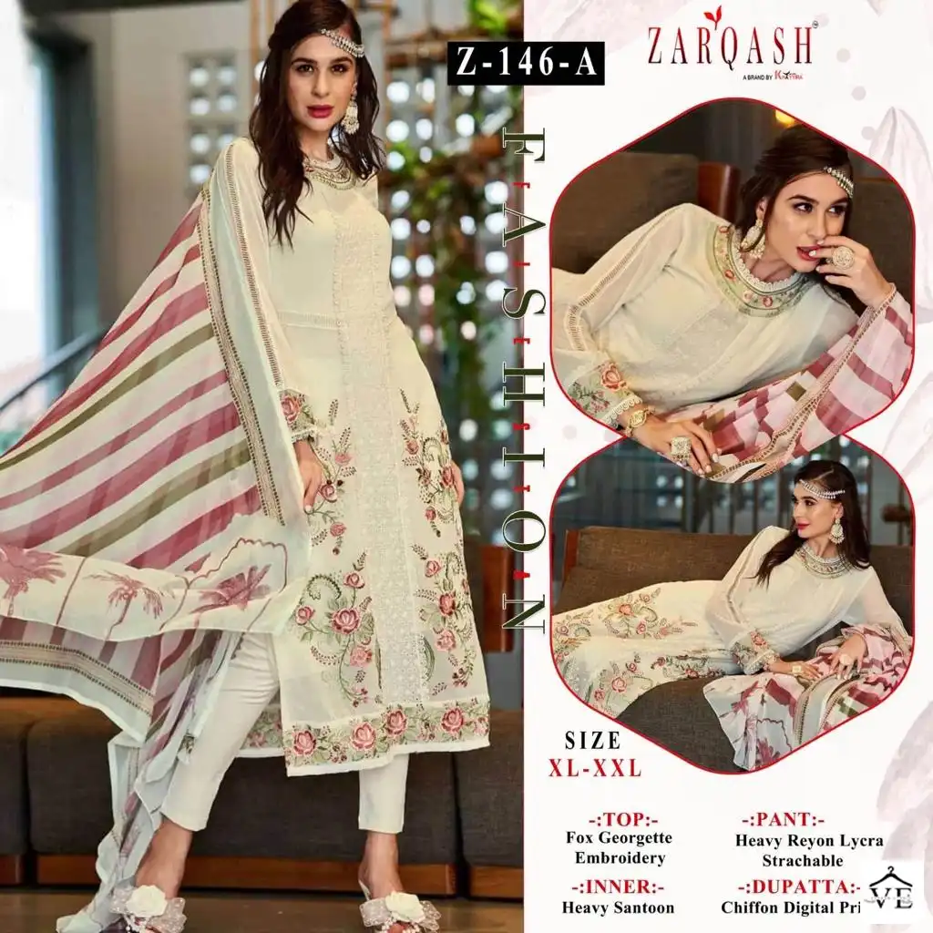 Zarqash Z 146 Heavy Gorgette Wholesale Designer Readymade Pakistani Salwar Suit Catalog — Wholesale Salwar Suits, MPA wholesale from Surat - Gallery Image 13