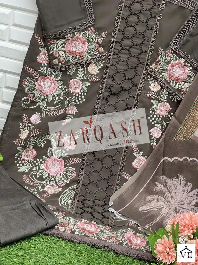 Zarqash Z 146 Heavy Gorgette Wholesale Designer Readymade Pakistani Salwar Suit Catalog — Wholesale Salwar Suits, MPA wholesale from Surat - Gallery Image 12