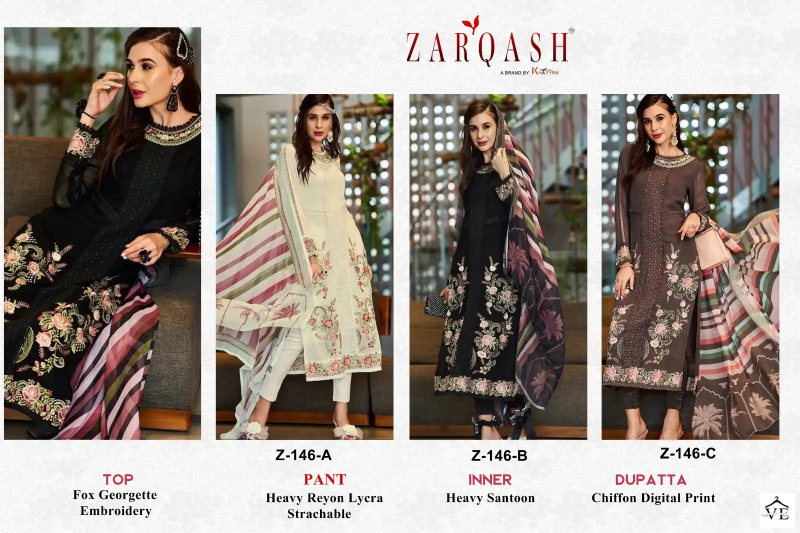 Zarqash Z 146 Heavy Gorgette Wholesale Designer Readymade Pakistani Salwar Suit Catalog — Wholesale Salwar Suits, MPA wholesale from Surat — view 15