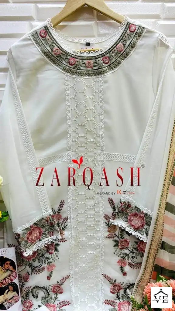 Zarqash Z 146 Heavy Gorgette Wholesale Designer Readymade Pakistani Salwar Suit Catalog — Wholesale Salwar Suits, MPA wholesale from Surat - Gallery Image 2