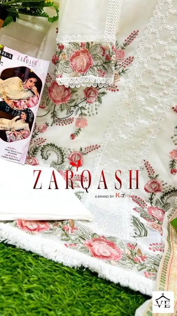 Zarqash Z 146 Heavy Gorgette Wholesale Designer Readymade Pakistani Salwar Suit Catalog — Wholesale Salwar Suits, MPA wholesale from Surat - Gallery Image 3