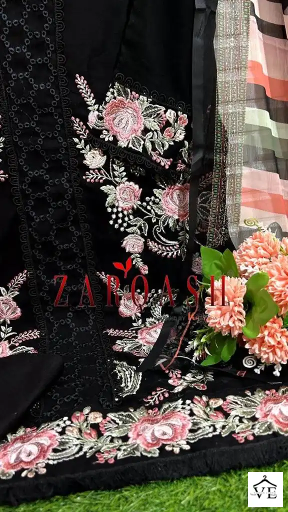 Zarqash Z 146 Heavy Gorgette Wholesale Designer Readymade Pakistani Salwar Suit Catalog — Wholesale Salwar Suits, MPA wholesale from Surat - Gallery Image 7