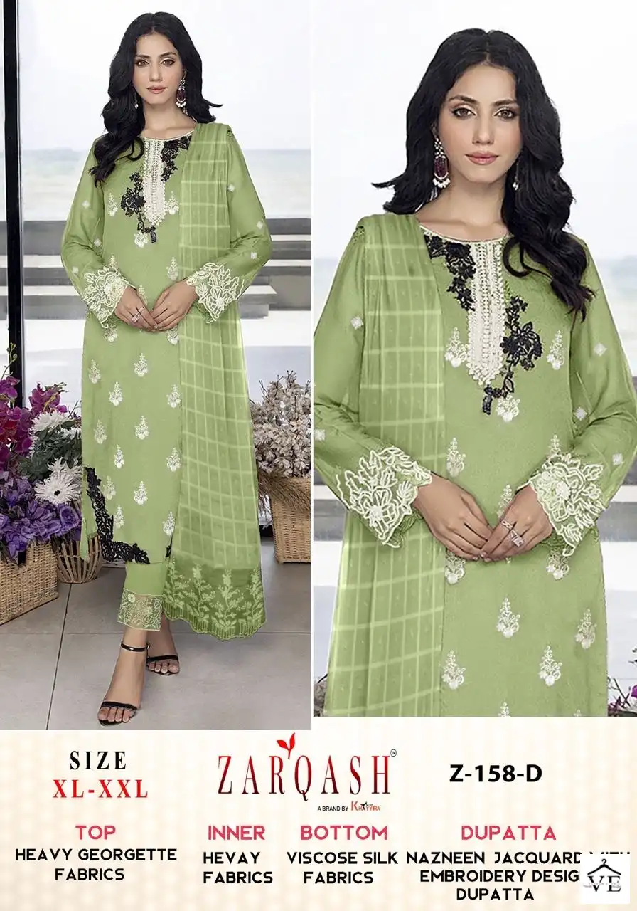 Zarqash Z 158 Heavy Georgette Wholesale Designer Readymade Pakistani Salwar Suit Catalog — Wholesale Salwar Suits, MPA wholesale from Surat - Gallery Image 2