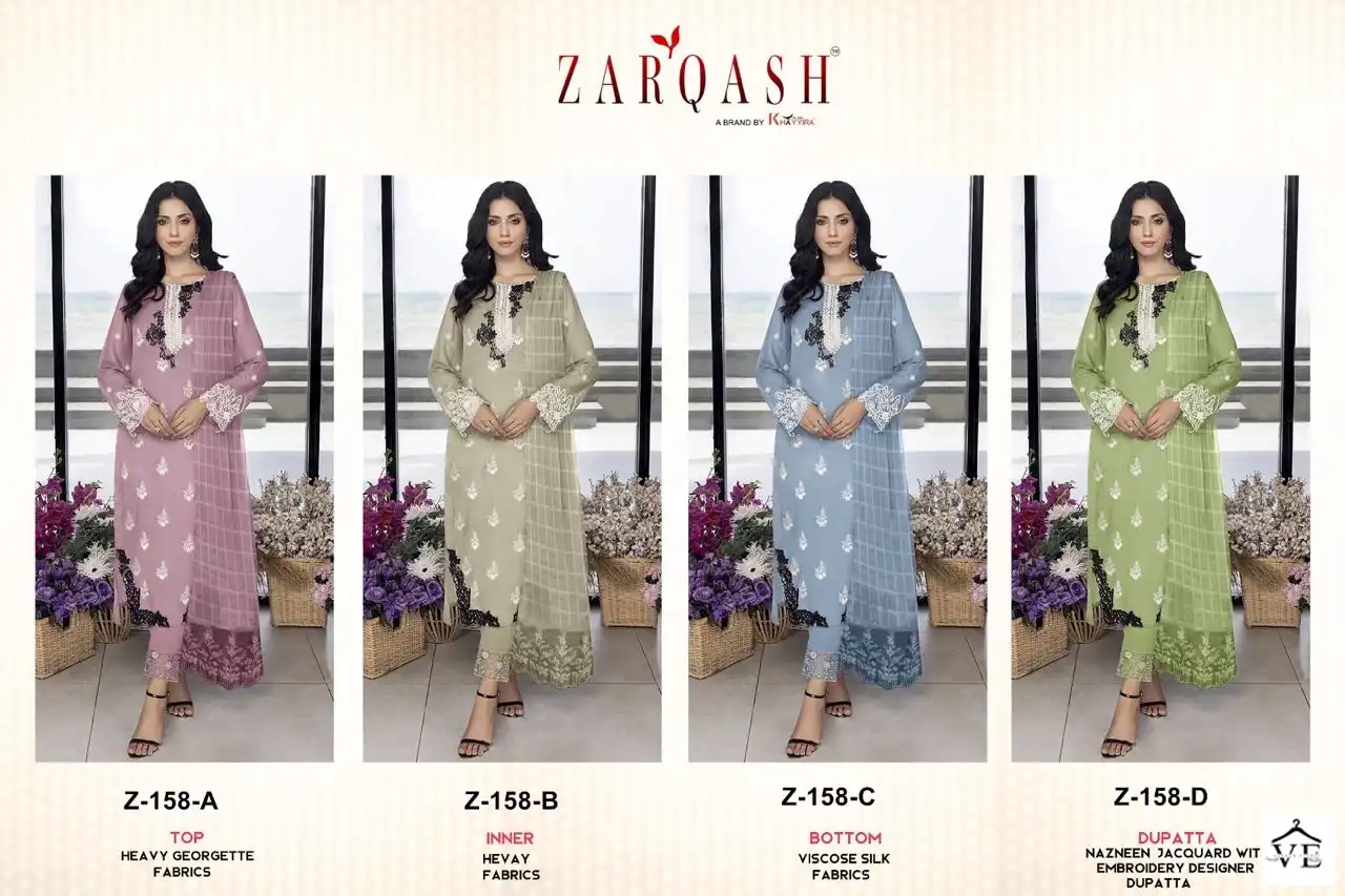 Zarqash Z 158 Heavy Georgette Wholesale Designer Readymade Pakistani Salwar Suit Catalog — Wholesale Salwar Suits, MPA wholesale from Surat — view 16