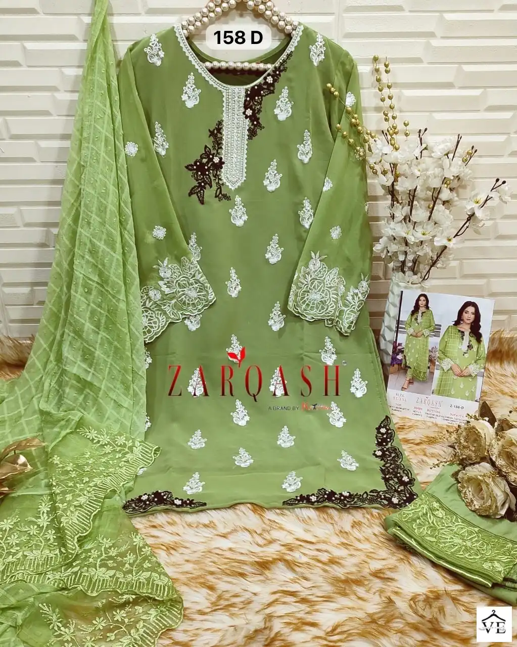 Zarqash Z 158 Heavy Georgette Wholesale Designer Readymade Pakistani Salwar Suit Catalog — Wholesale Salwar Suits, MPA wholesale from Surat - Gallery Image 3