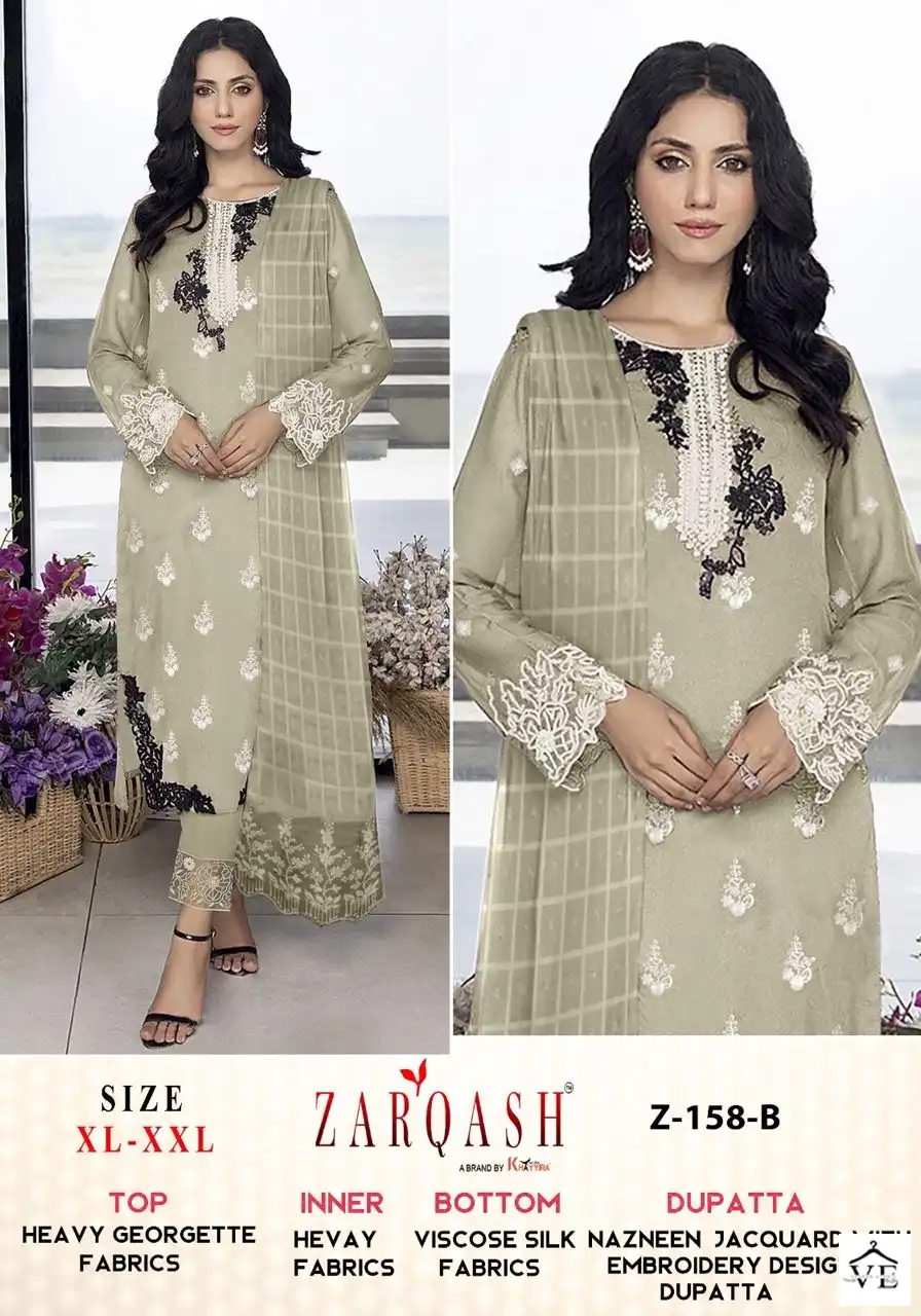Zarqash Z 158 Heavy Georgette Wholesale Designer Readymade Pakistani Salwar Suit Catalog — Wholesale Salwar Suits, MPA wholesale from Surat - Gallery Image 5