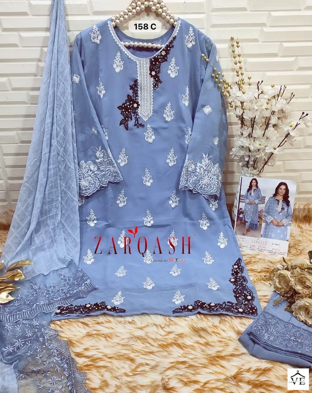 Zarqash Z 158 Heavy Georgette Wholesale Designer Readymade Pakistani Salwar Suit Catalog — Wholesale Salwar Suits, MPA wholesale from Surat - Gallery Image 10