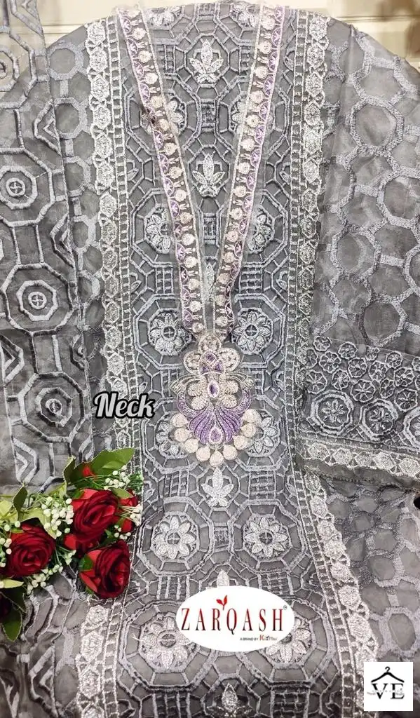 Zarqash Z 3020 Organza Wholesale Designer Pakistani Salwar Suit Catalog — Wholesale Salwar Suits, MPA wholesale from Surat - Gallery Image 2
