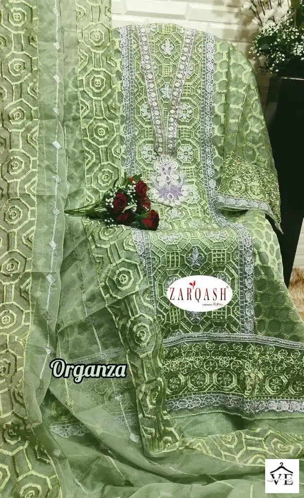 Zarqash Z 3020 Organza Wholesale Designer Pakistani Salwar Suit Catalog — Wholesale Salwar Suits, MPA wholesale from Surat - Gallery Image 4