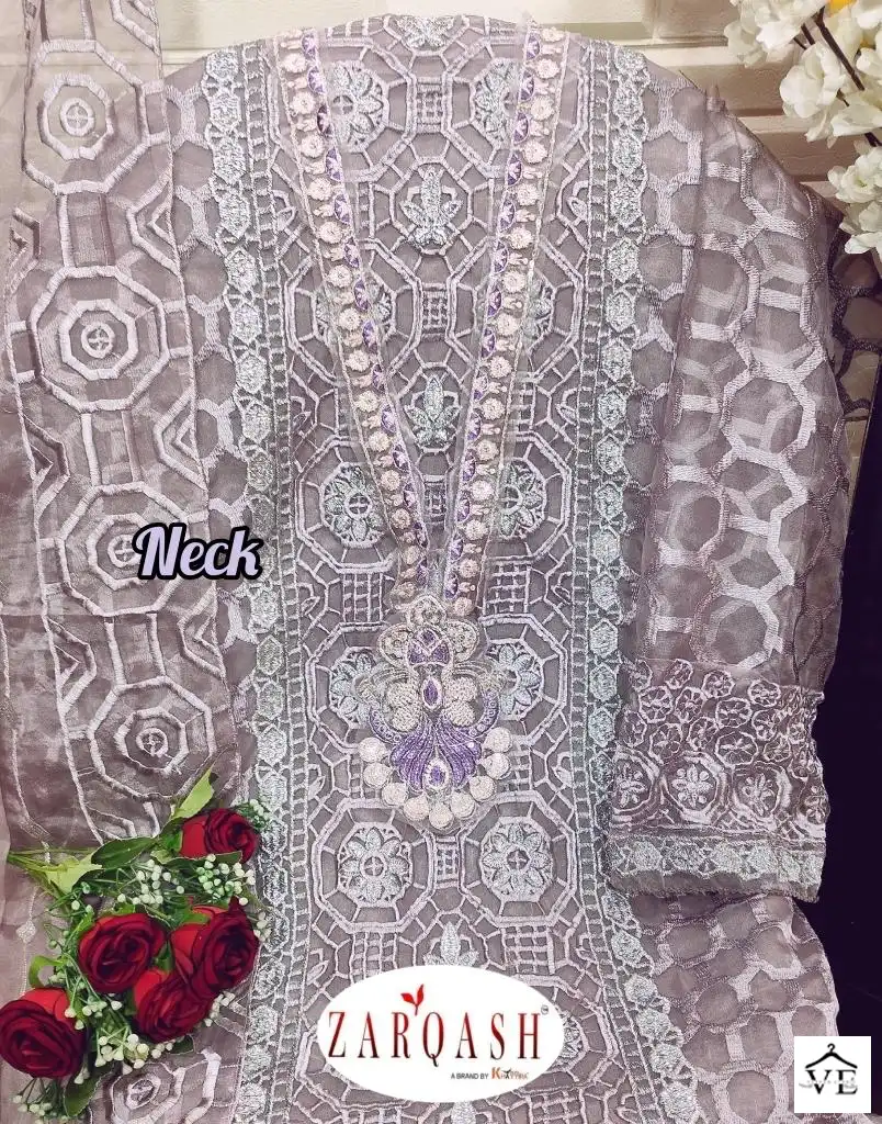 Zarqash Z 3020 Organza Wholesale Designer Pakistani Salwar Suit Catalog — Wholesale Salwar Suits, MPA wholesale from Surat - Gallery Image 9